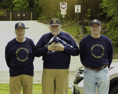 Legionnaires Zach Claxton, Commander Ed McCloskey, and Chip Snyder stand at the ready!